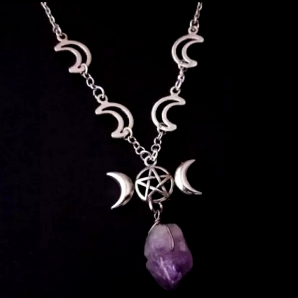 Gorgeous triple moon Goddess necklace